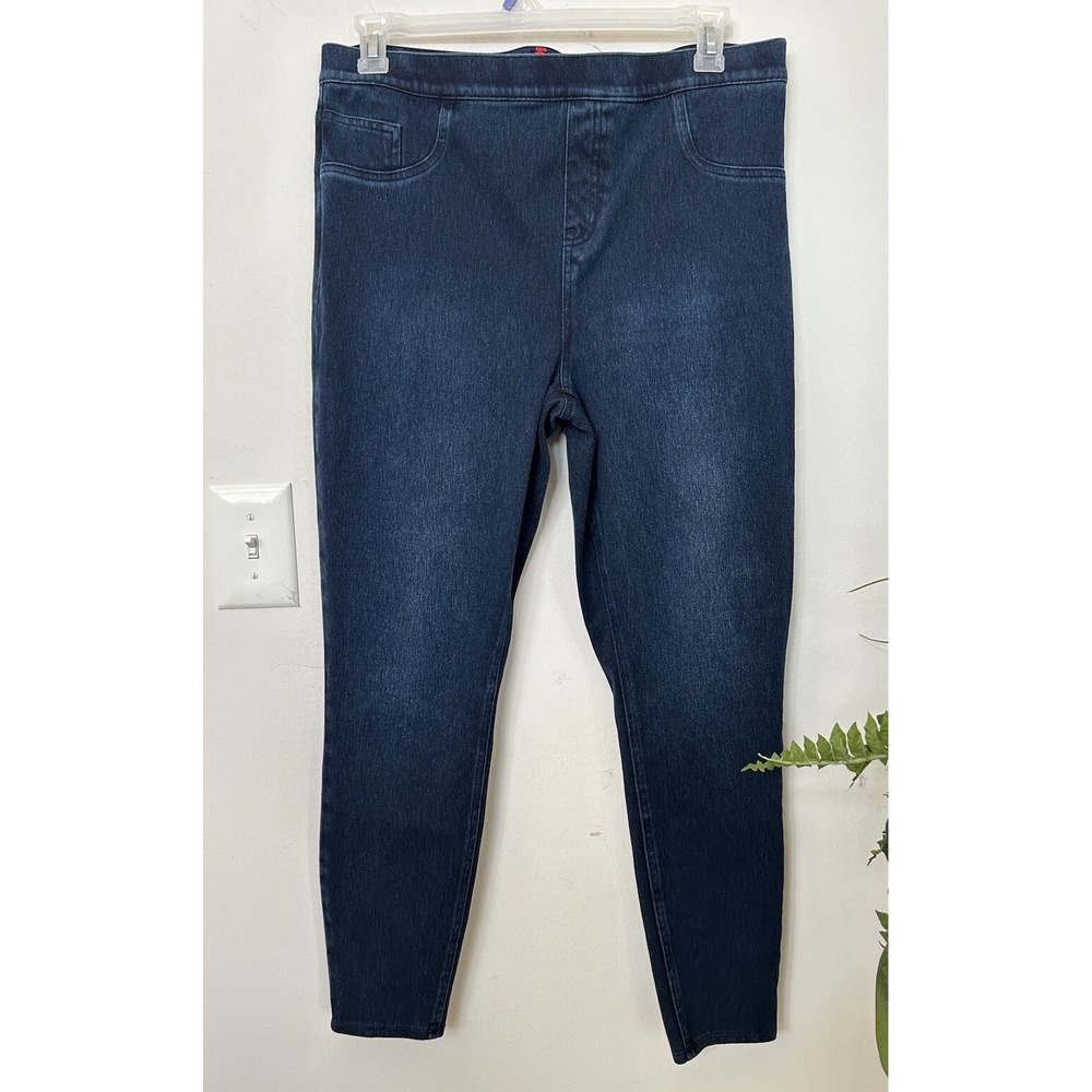 Spanx Ankle Jean-ish Leggings Blue Denim Comfort Slimming Pants Sz 1X
